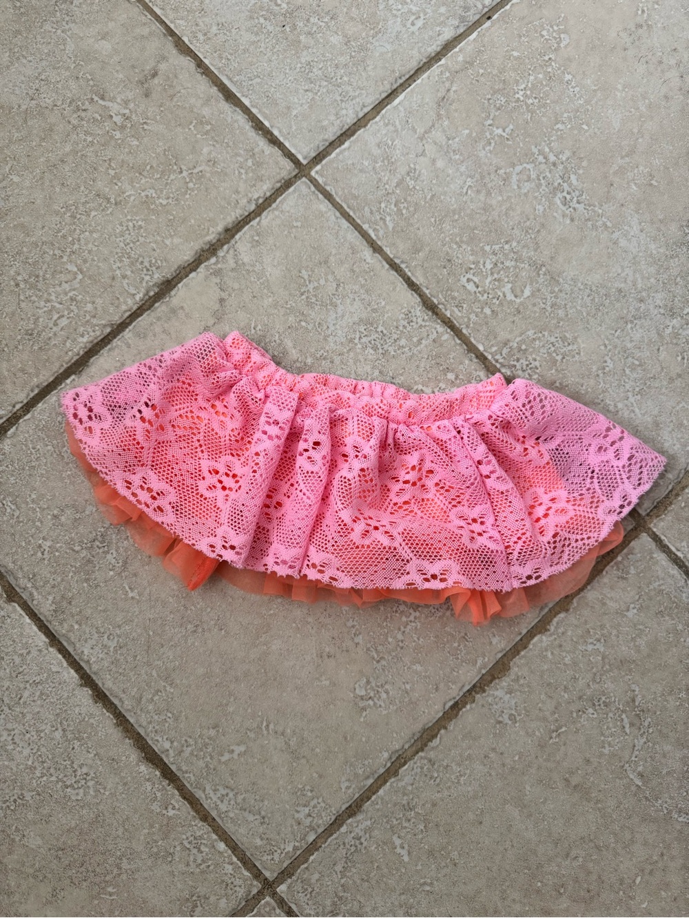 Kids Pink Lace Tutu Skirt - 9 Month